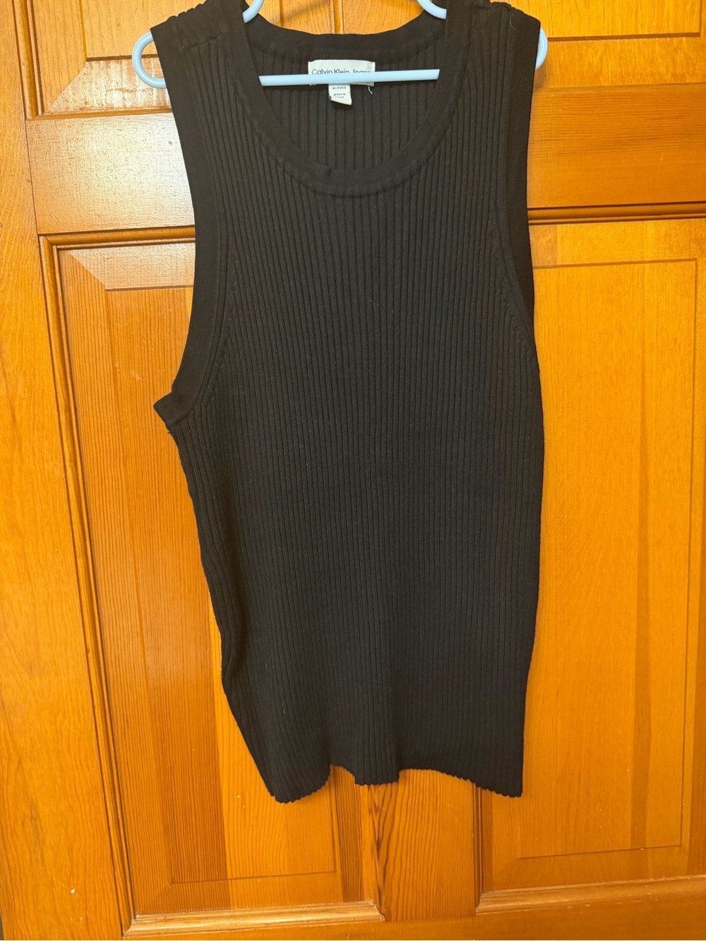 Calvin Klein Black Ribbed Sleeveless Tank Top